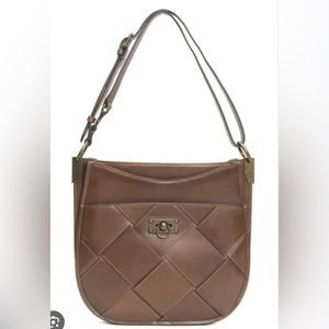 FRYE Farrah bold weave hobo dark brown